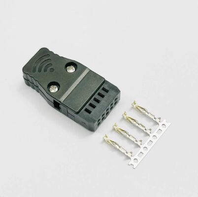 PLC Horn Plug Servo Motor Connector with 1000V Voltage Rating, Silver and Gold-plated Pins, Panel and Cable Mount Options