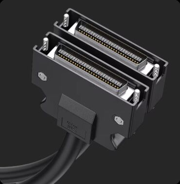 SCSI 50-pin shielded data cable for servo motor connection with 1000V rating