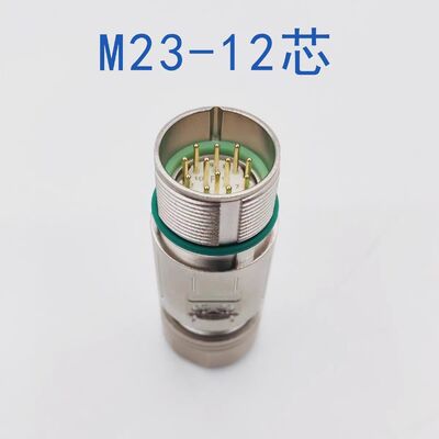 M23 Aviation Plug Servo Motor Connector with Silver Gold-Plated Pins Panel Mount and 12-Pin 17-Pin Options