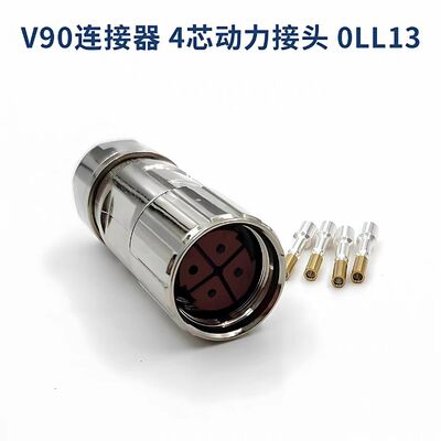 V90 Servo Motor Connector 6FX2003 with 1000V Voltage Rating Silver/Gold Plated Pins Panel/Cable Mount